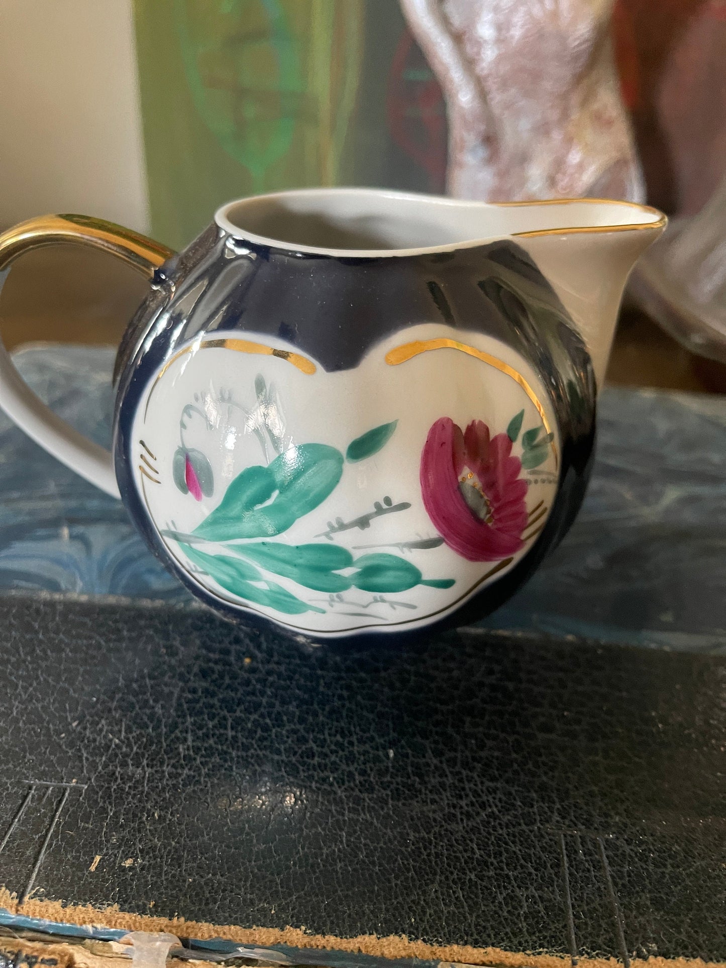 Antique Navy Blue Creamer