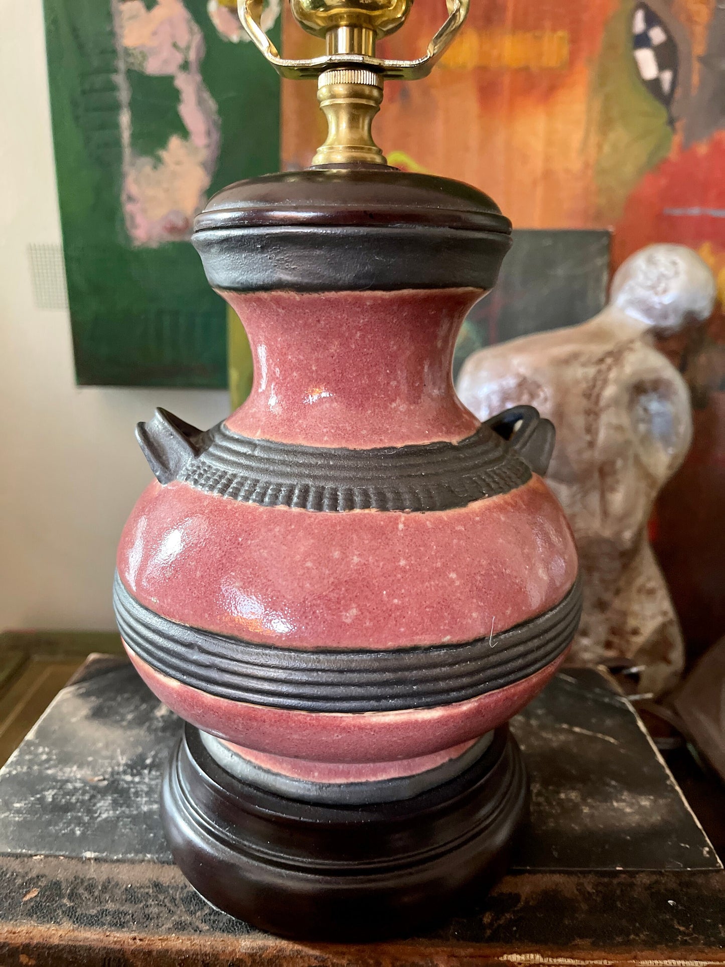 Vintage Pink Pottery Bradburn Galleries Lamp