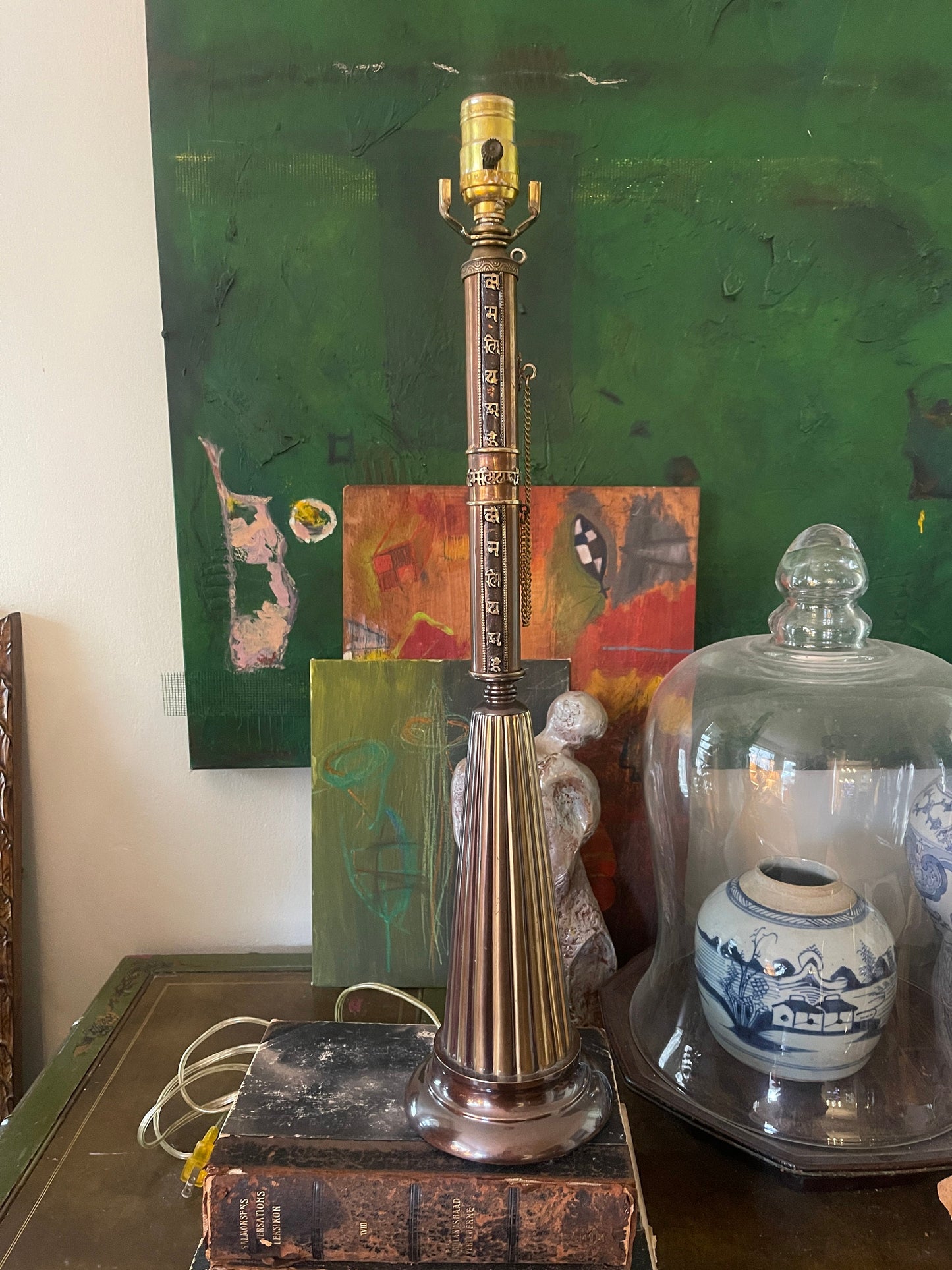 Vintage Frederick Cooper Copper Metal Asian Buffet Lamp