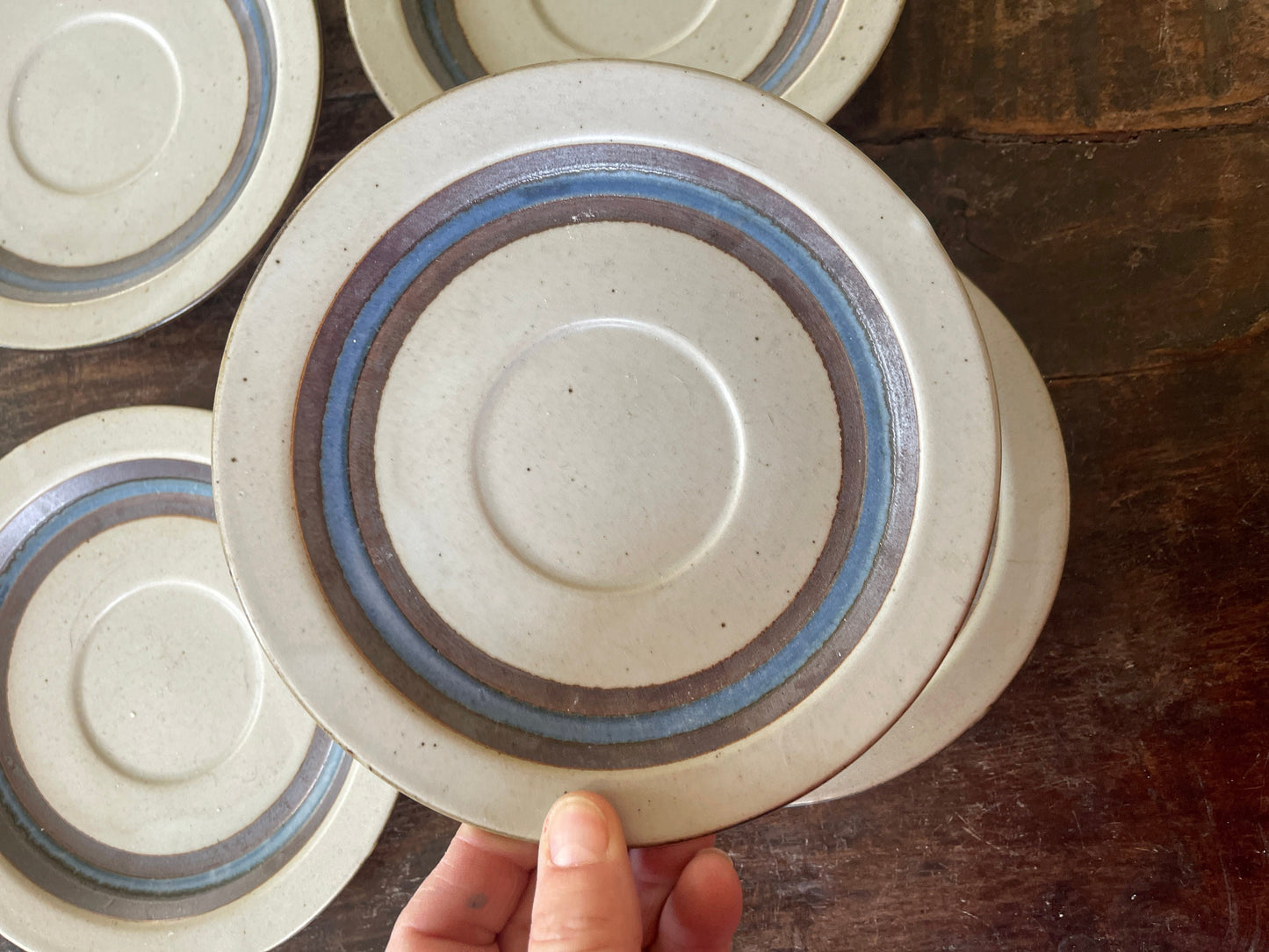 Set of Five  (5) Otagiri Horizons Stoneware Saucer Plates