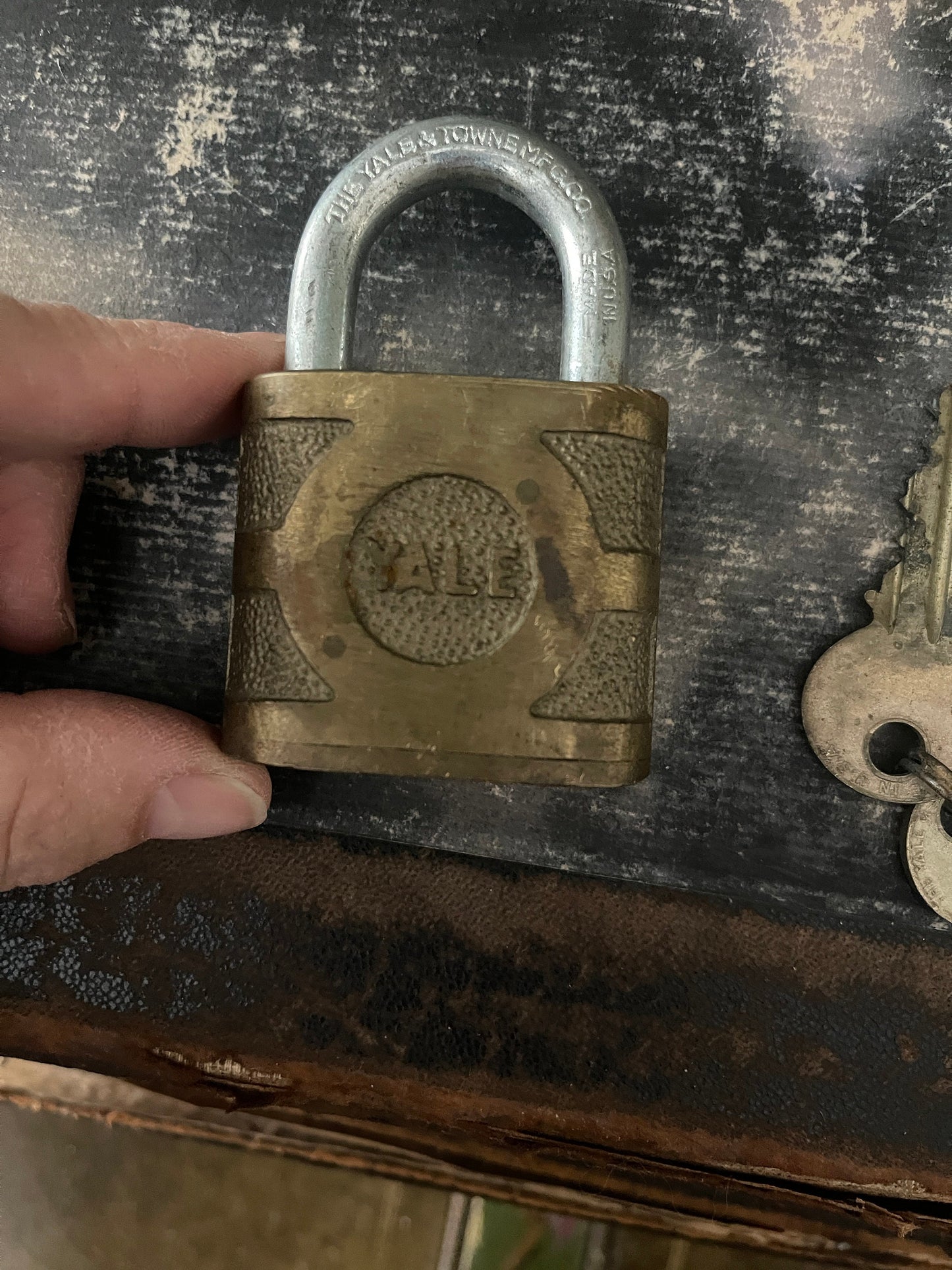 Vintage Brass Yale and Towne Lock with Keys