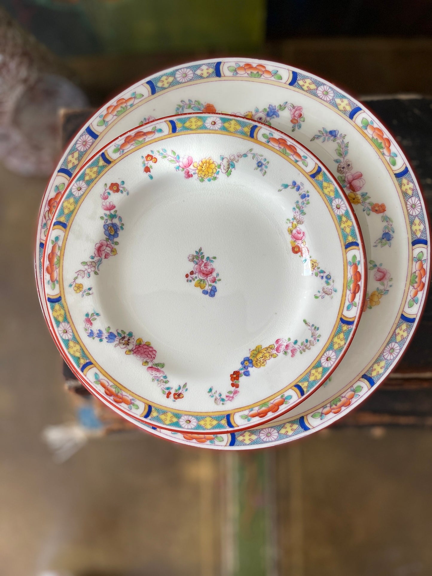 Minton English China 10 Piece Set - Plates, Teacups and Saucers