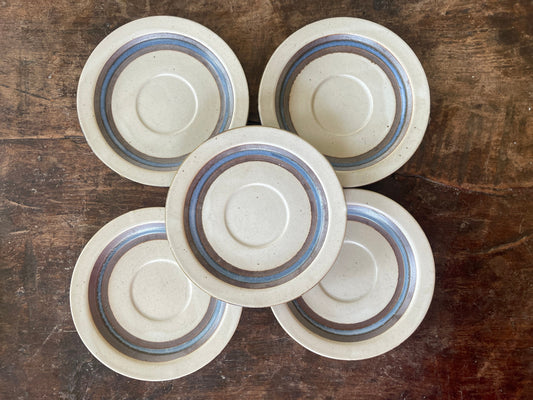 Set of Five  (5) Otagiri Horizons Stoneware Saucer Plates