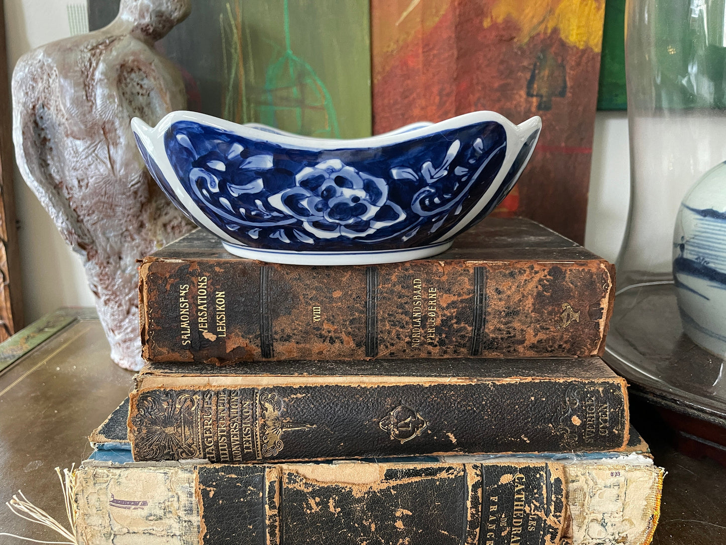 Blue and White Square Chinese Ceramic Bowl