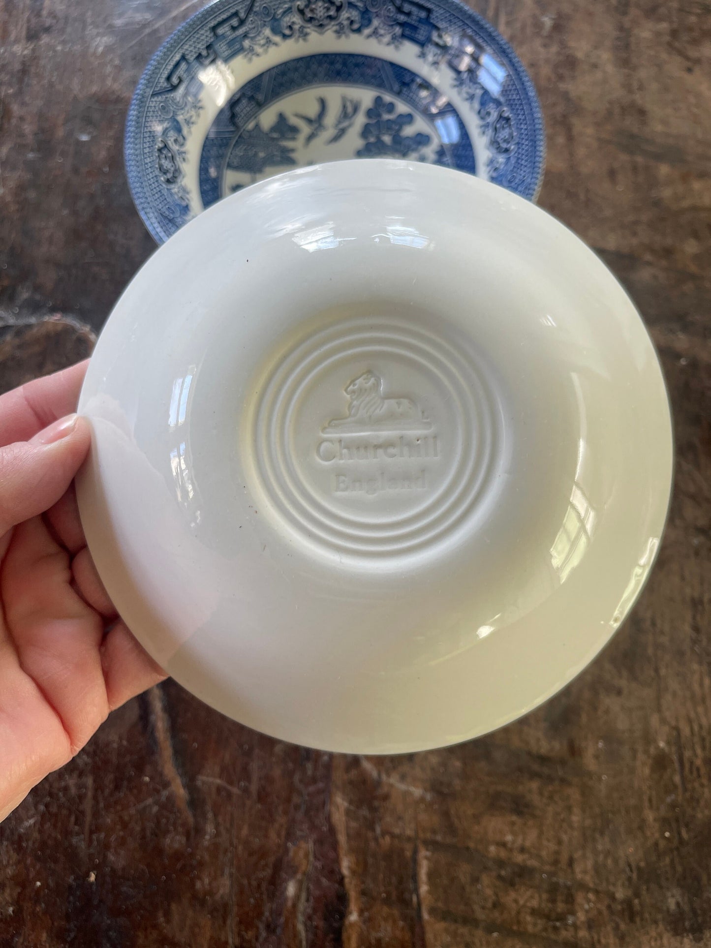 Set of Two (2)) English Blue Willow Fruit or Cereal Bowls