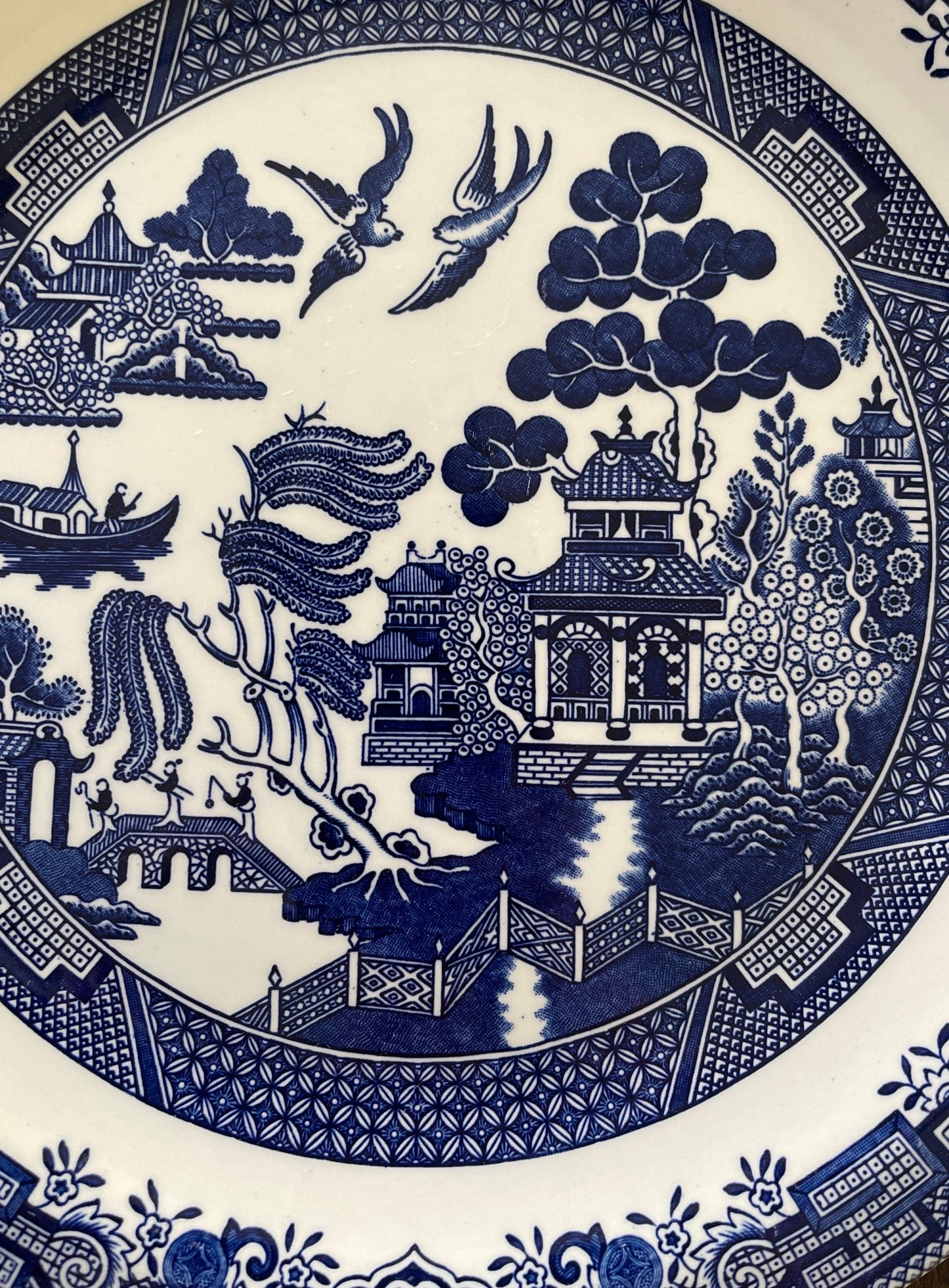 English Blue Willow Platter