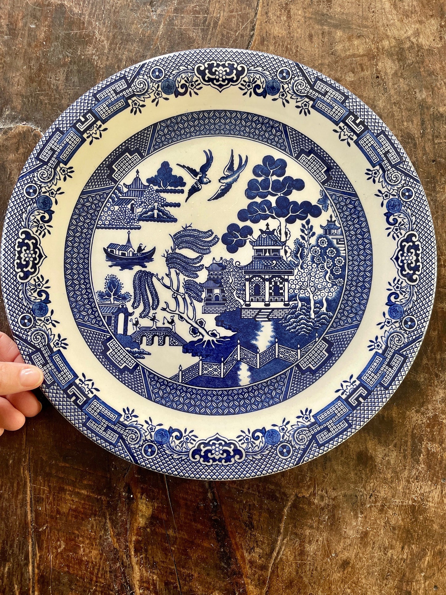 English Blue Willow Platter