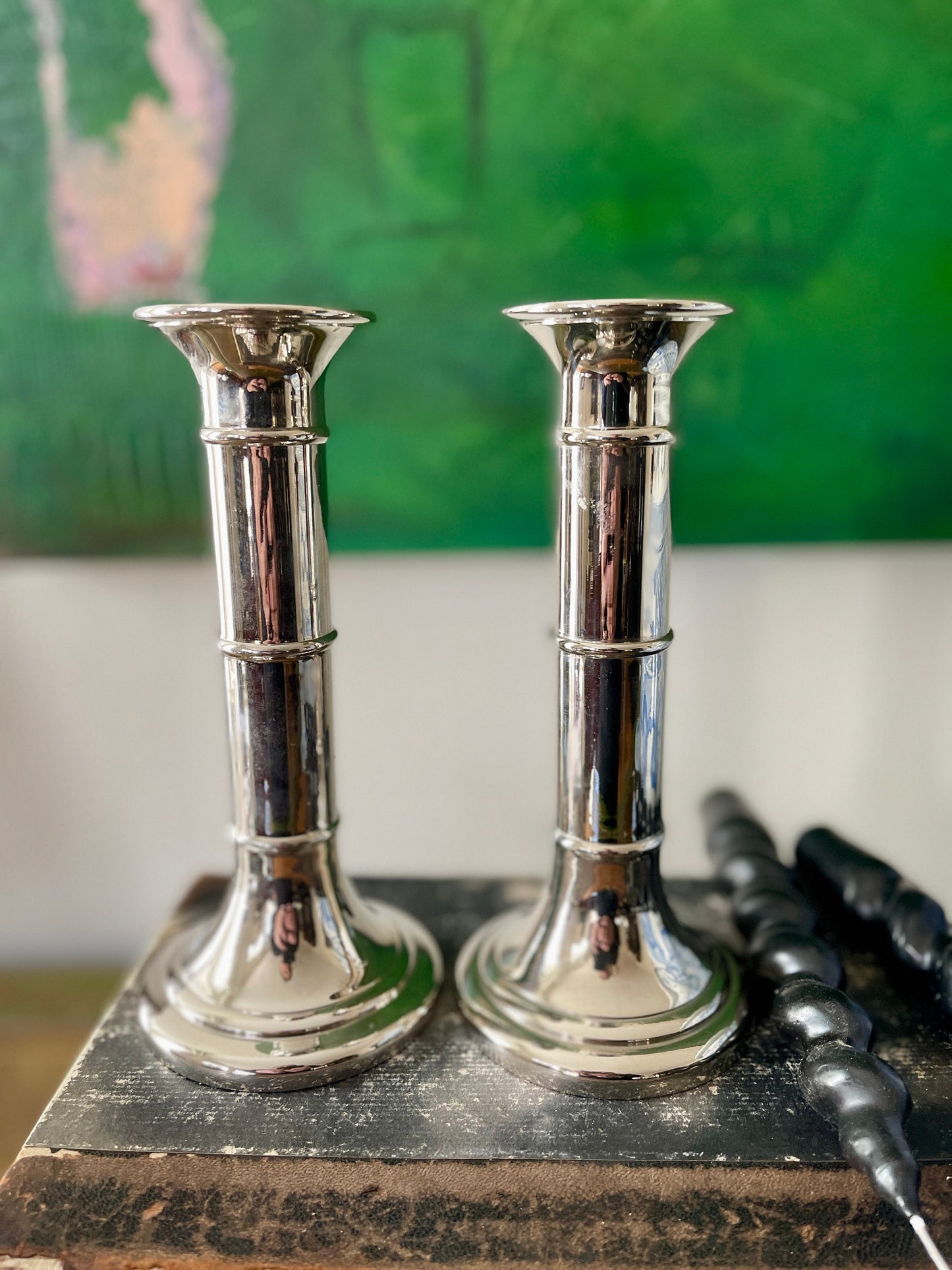 Pair of Silver Candlestick Holders