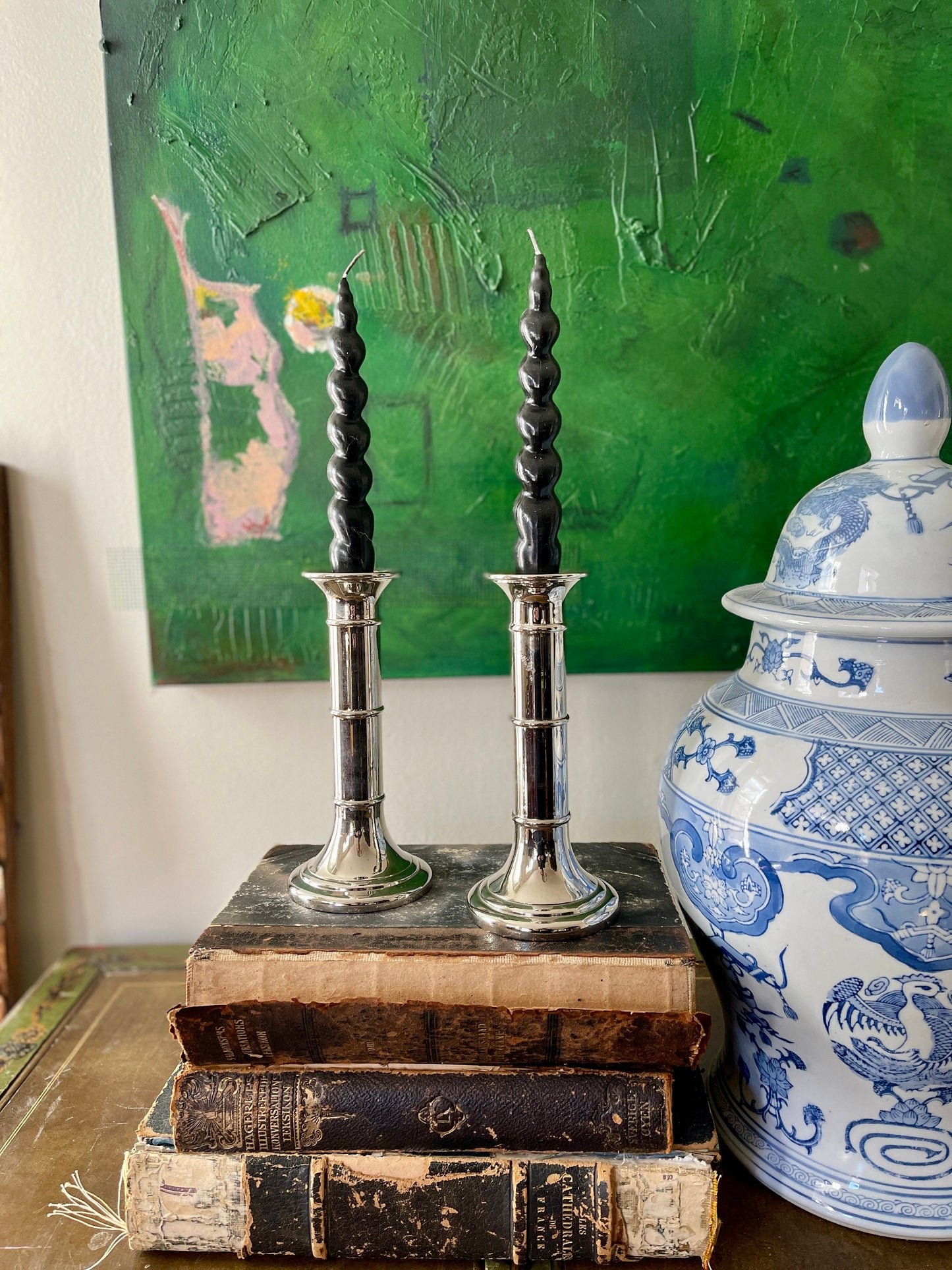 Pair of Silver Candlestick Holders