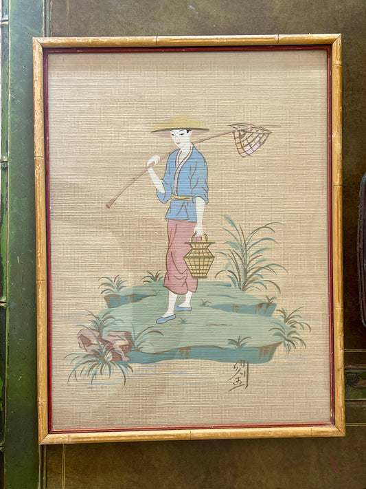 Vintage Asian Painting on Paper