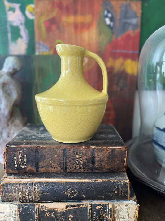 Vintage MCM Pfalzgraff Yellow Speckled Glazed Pitcher