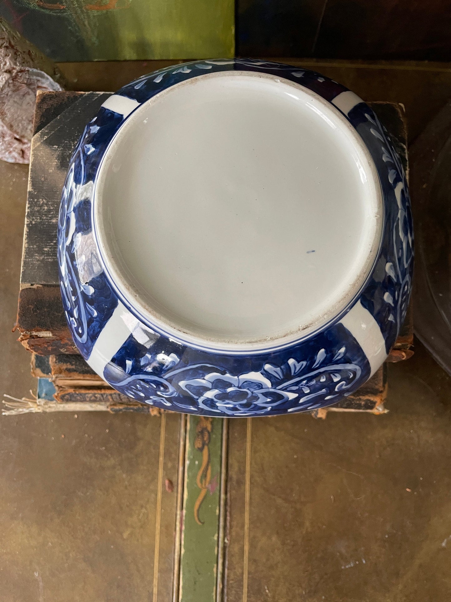 Blue and White Square Chinese Ceramic Bowl