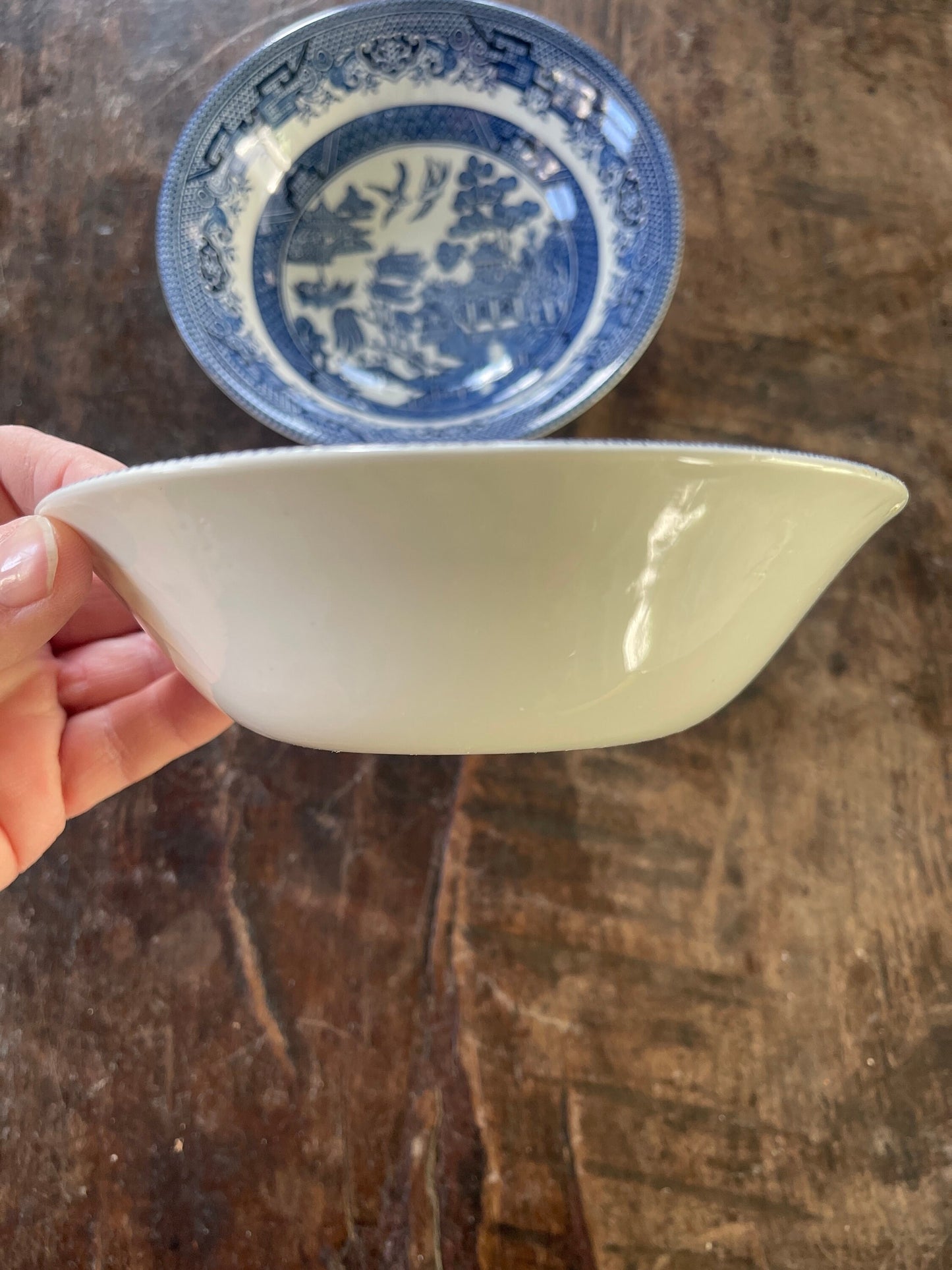 Set of Two (2)) English Blue Willow Fruit or Cereal Bowls