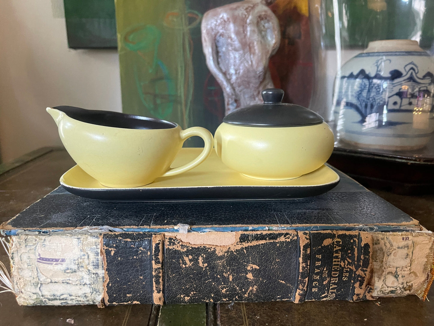 Art Deco Vintage German Sugar Bowl and Creamer by Nasco