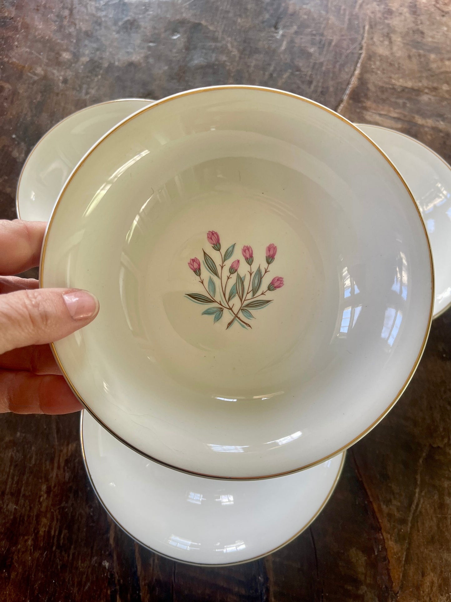 Set of Four (4) Pink Hope by Wedgwood 6 7/8” Bowls