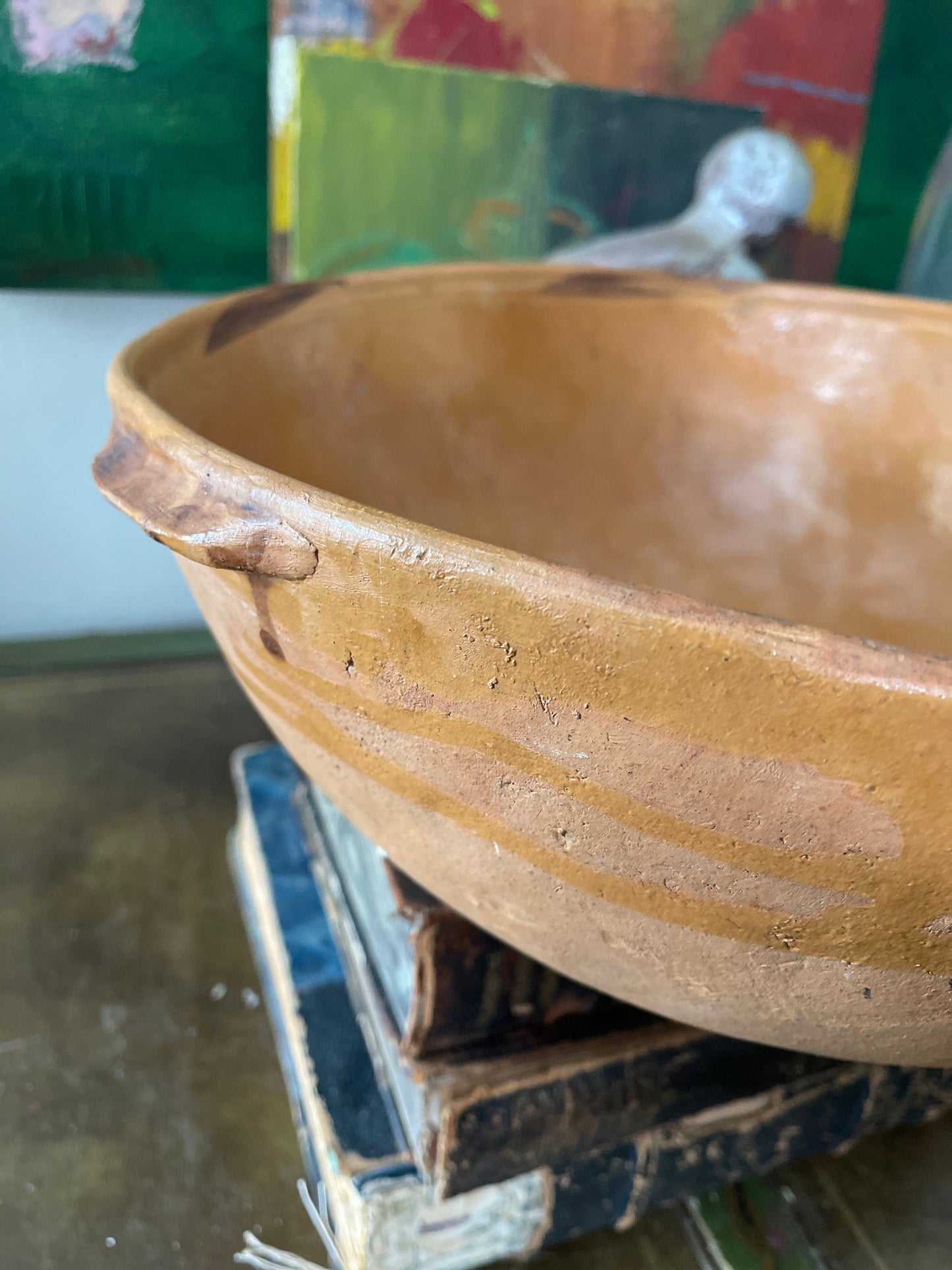 Huge Mexican Clay Pottery Bowl