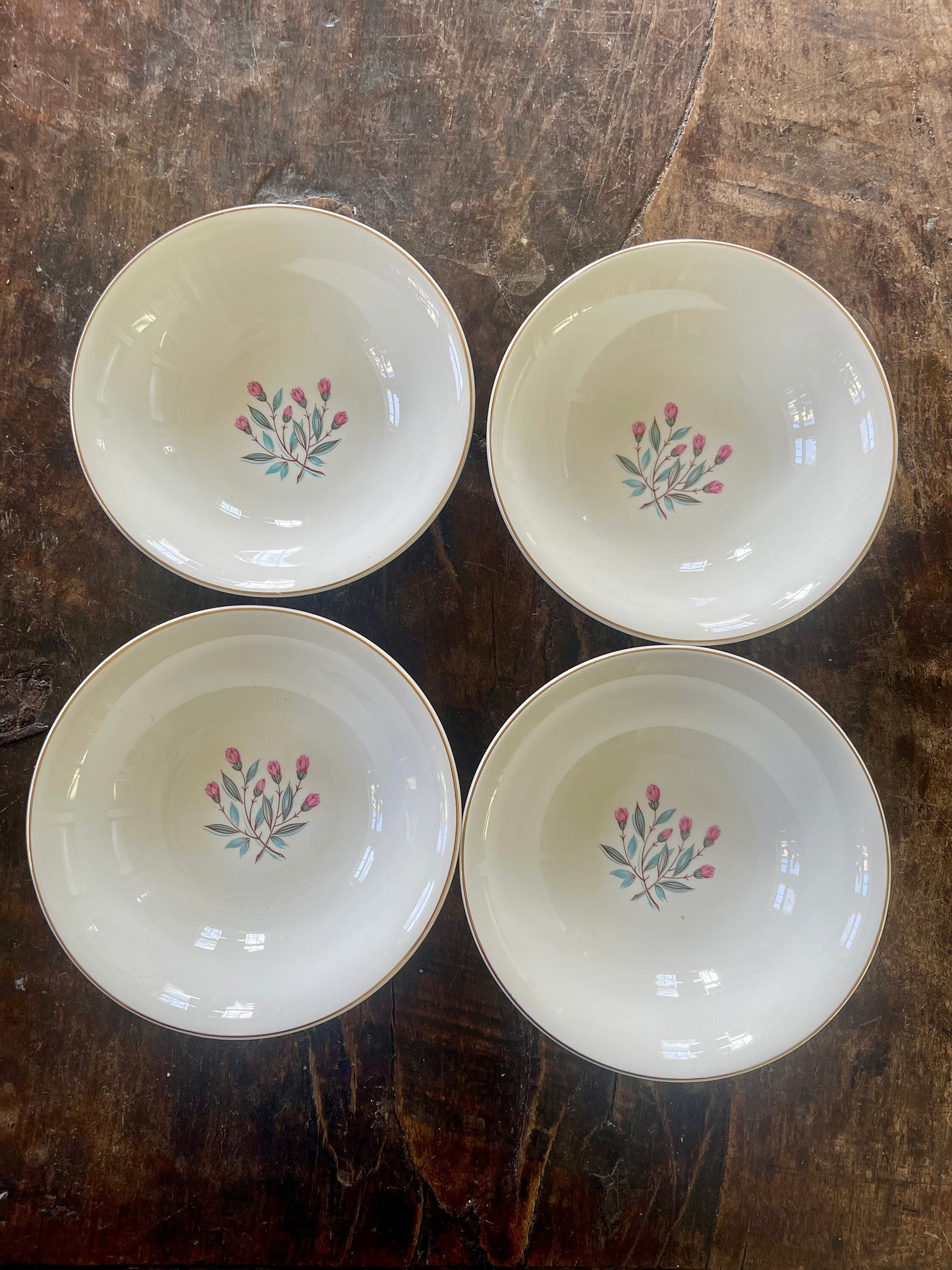 Set of Four (4) Pink Hope by Wedgwood 6 7/8” Bowls