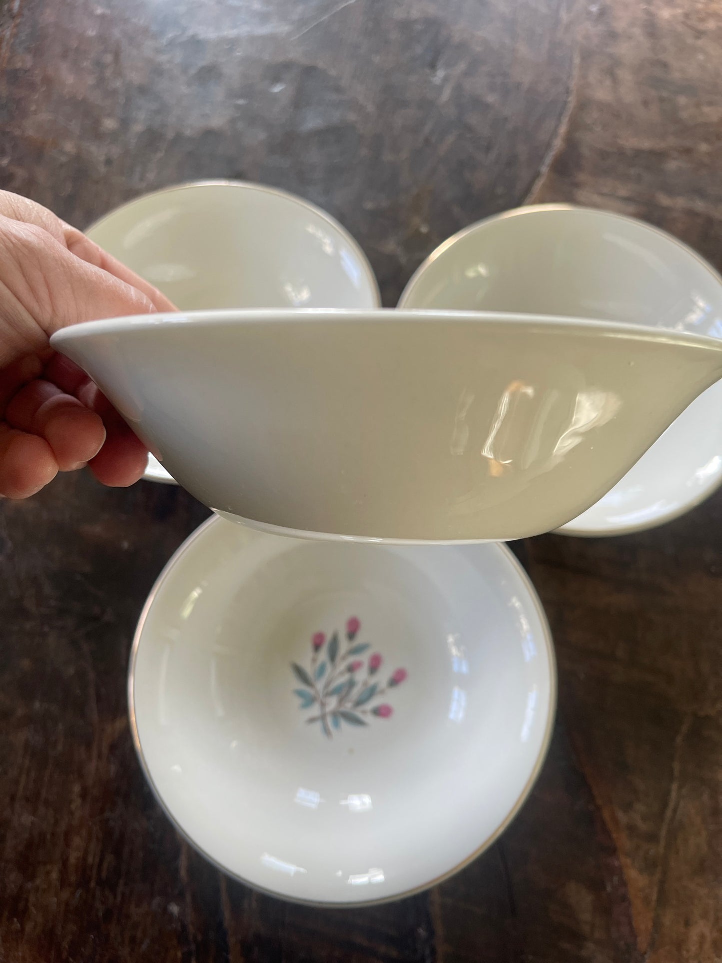 Set of Four (4) Pink Hope by Wedgwood 6 7/8” Bowls