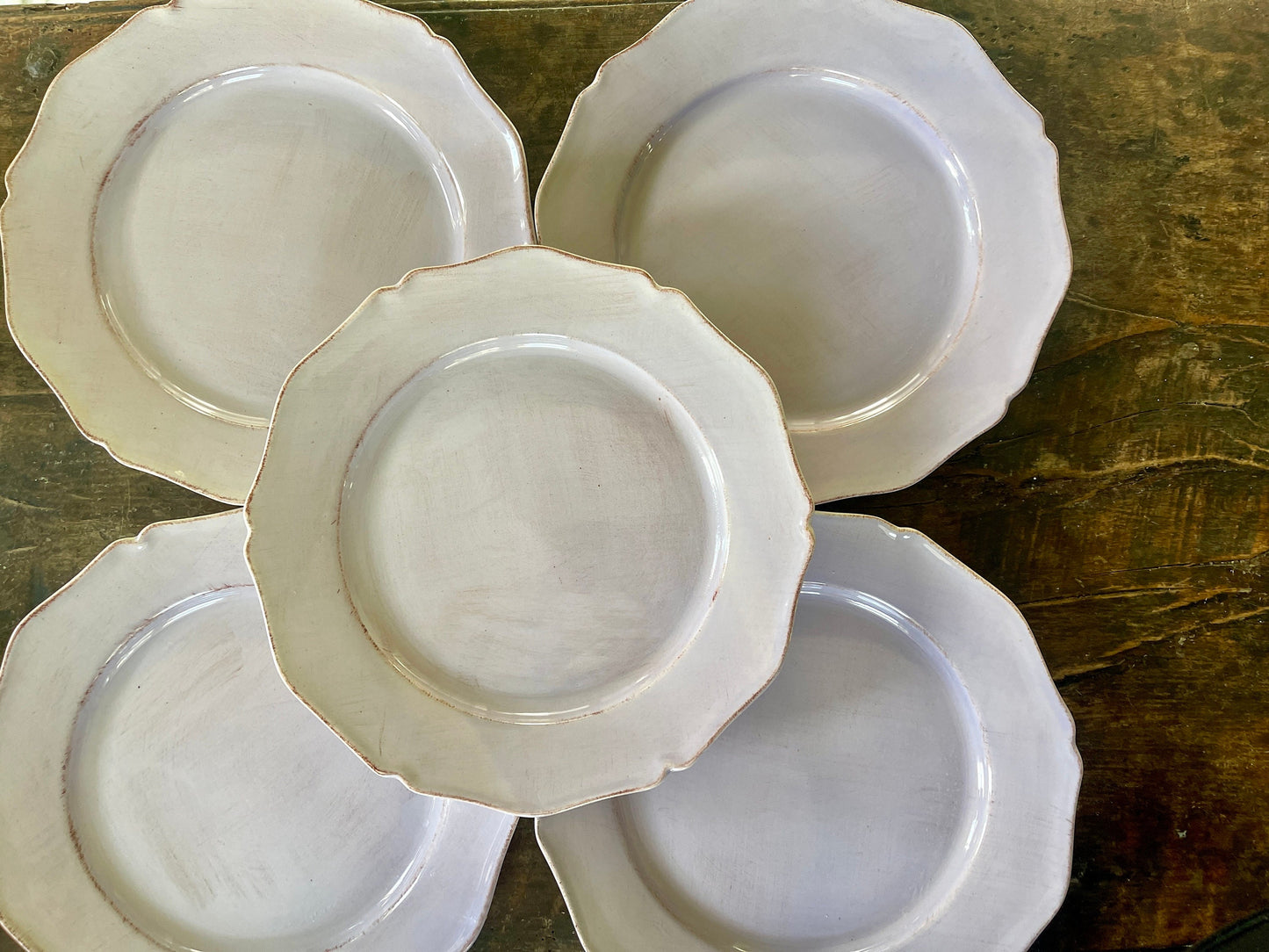 Set of Five (5) Portuguese Lavender 12” Plates