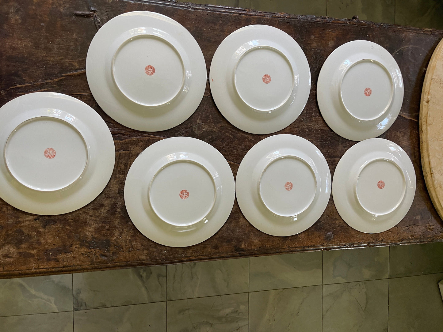 Set of Seven (7) Vintage Famille Rose 10.25” Plates