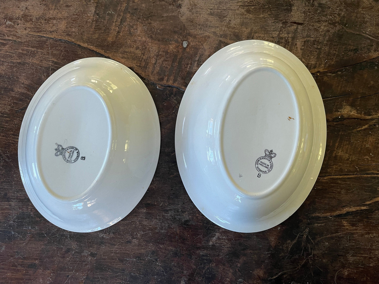 Set of Two (2) English Floral Serving Bowls by Maddock