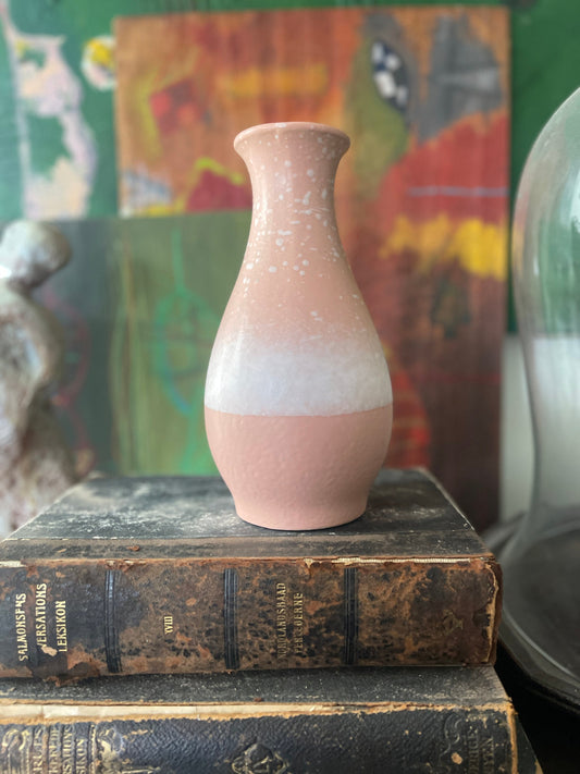 MCM West German Peach Ceramic 8.5” Vase