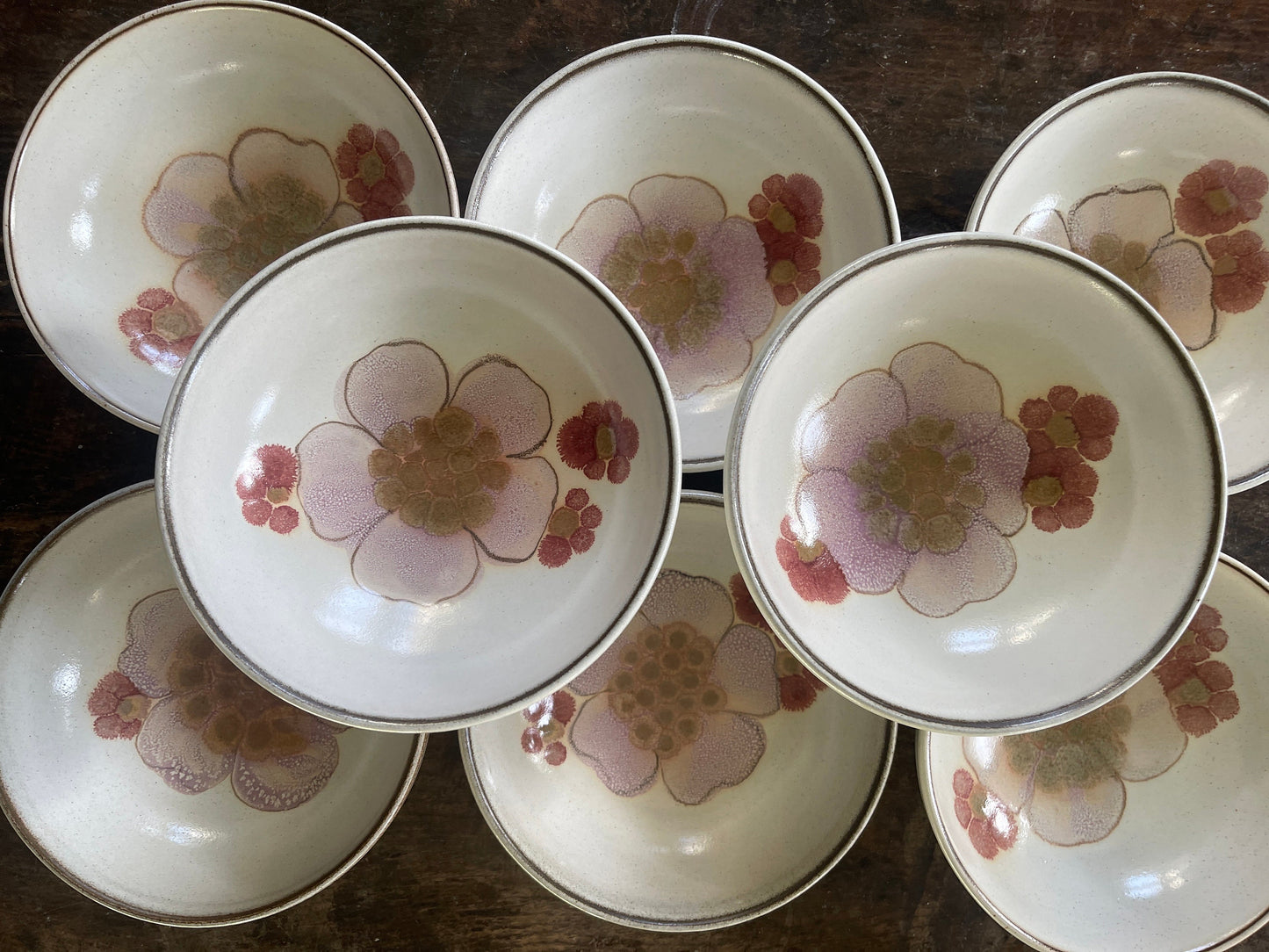 Set of Eight (8) English Lavender Stoneware 5 5/8” Bowls by Denby