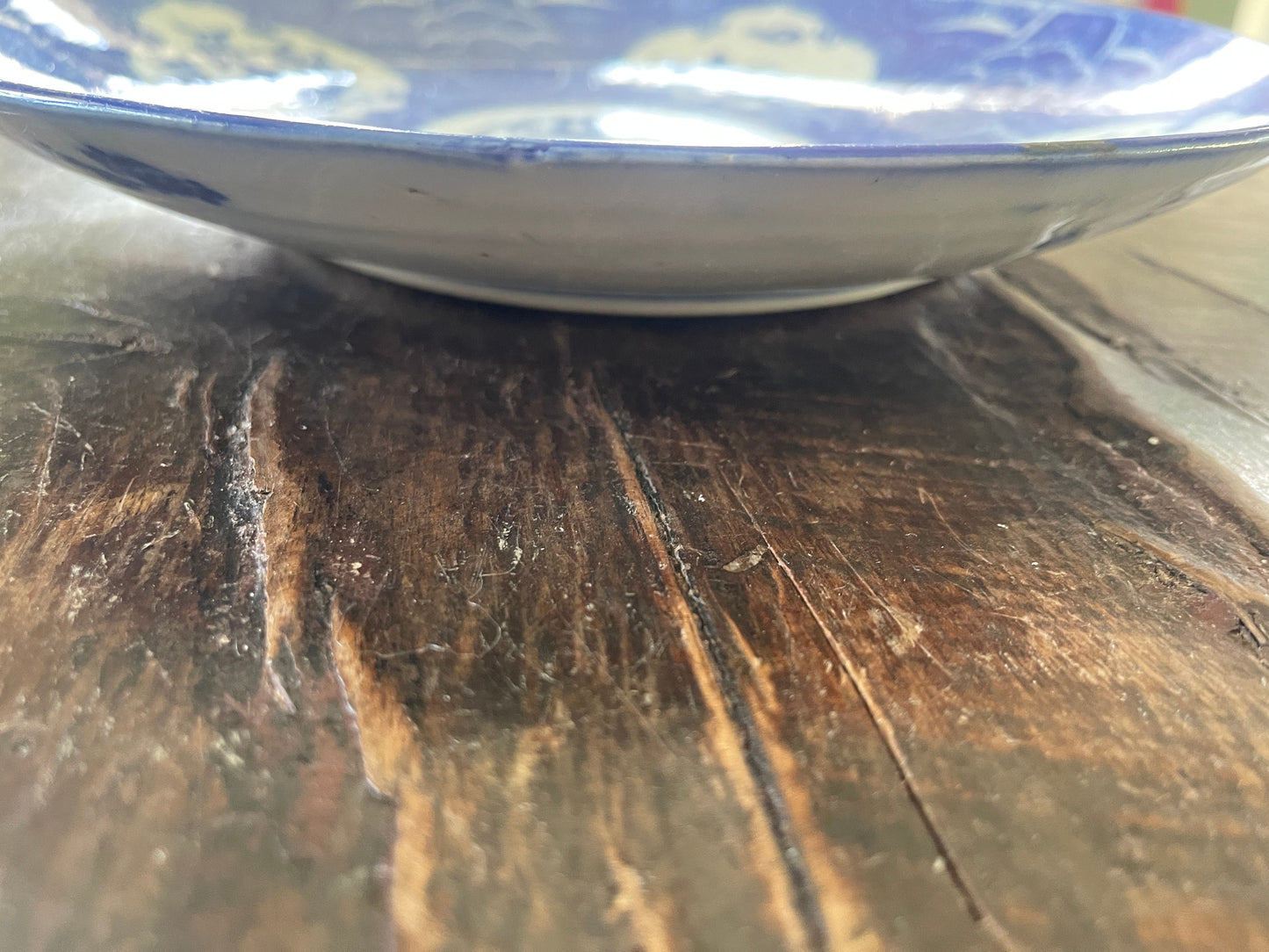 Antique Blue and White Chinese 11.25” Bowl