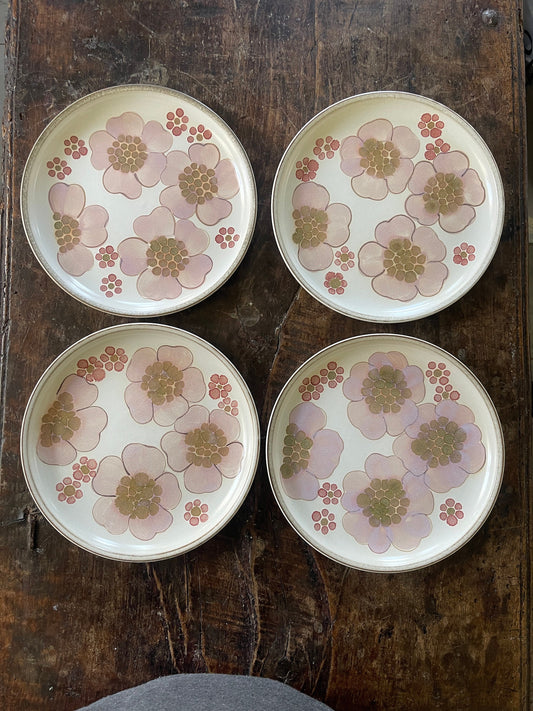 Set of Four (4) English Lavender Stoneware 10 1/8” Plates by Denby