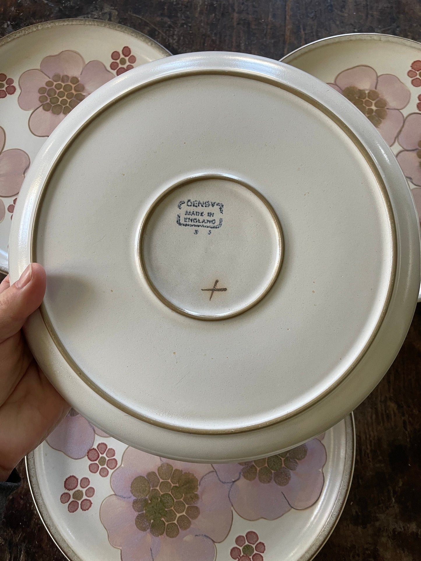 Set of Four (4) English Lavender Stoneware 10 1/8” Plates by Denby