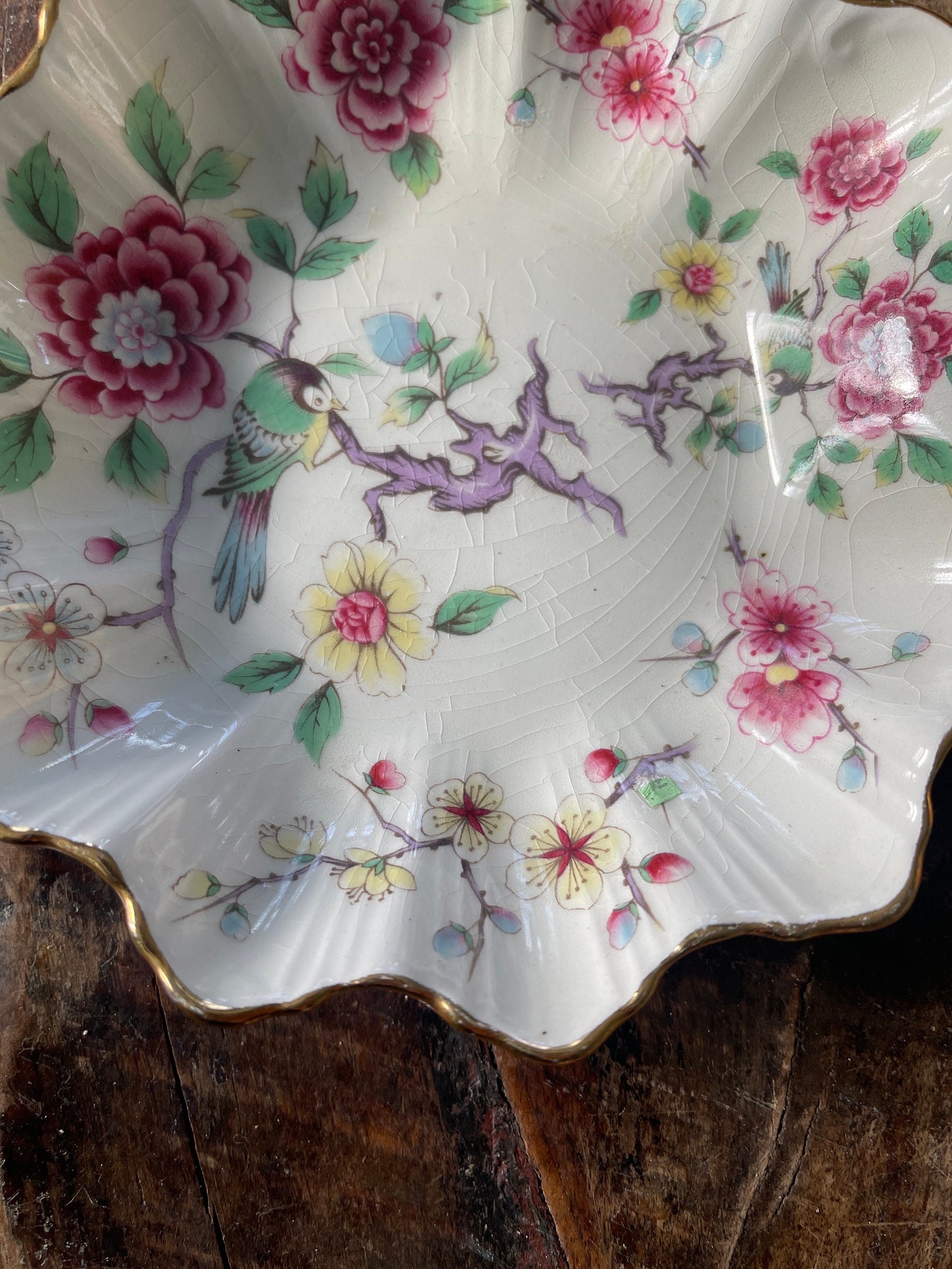 Vintage Staffordshire Old Foley Bowl in Chinese Rose