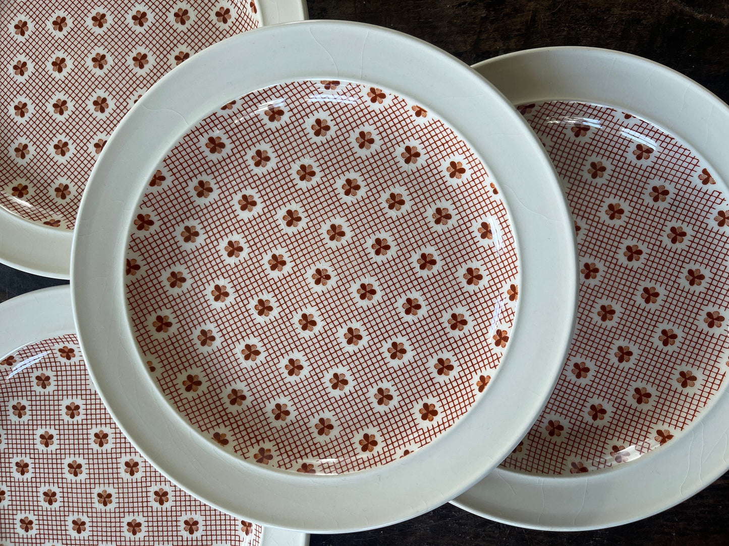 Set of Four (4) Vintage English 7 1/8” Plates in Tapestry by JG Meakin