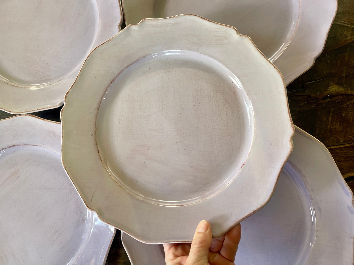 Set of Five (5) Portuguese Lavender 12” Plates