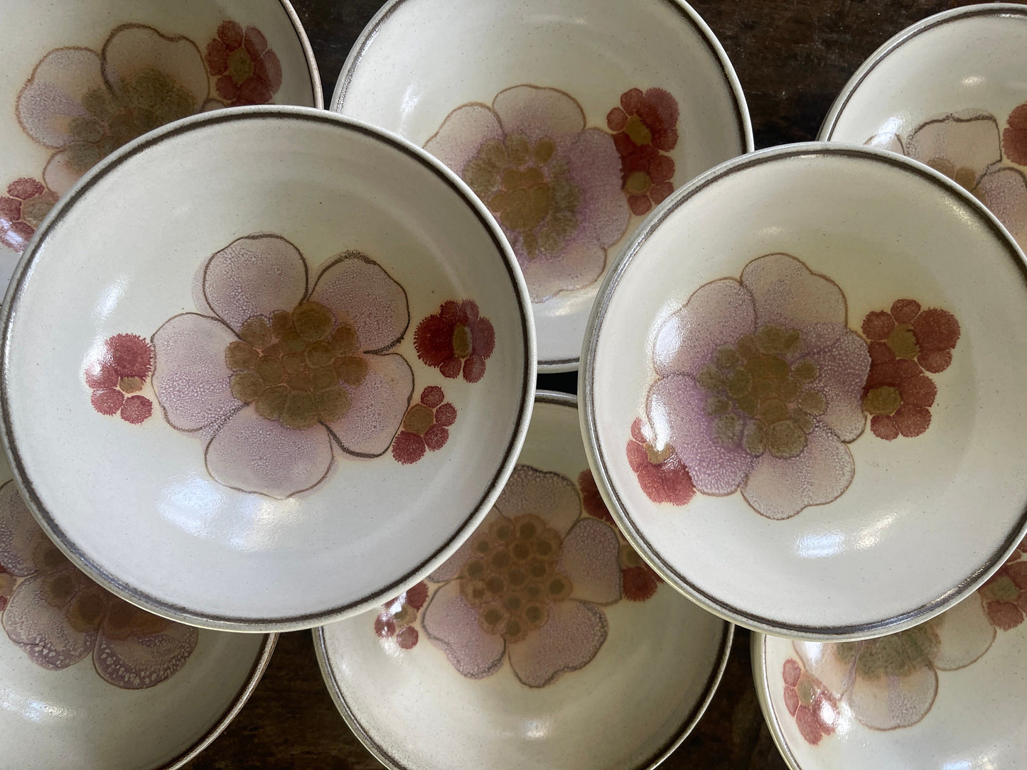 Set of Eight (8) English Lavender Stoneware 5 5/8” Bowls by Denby