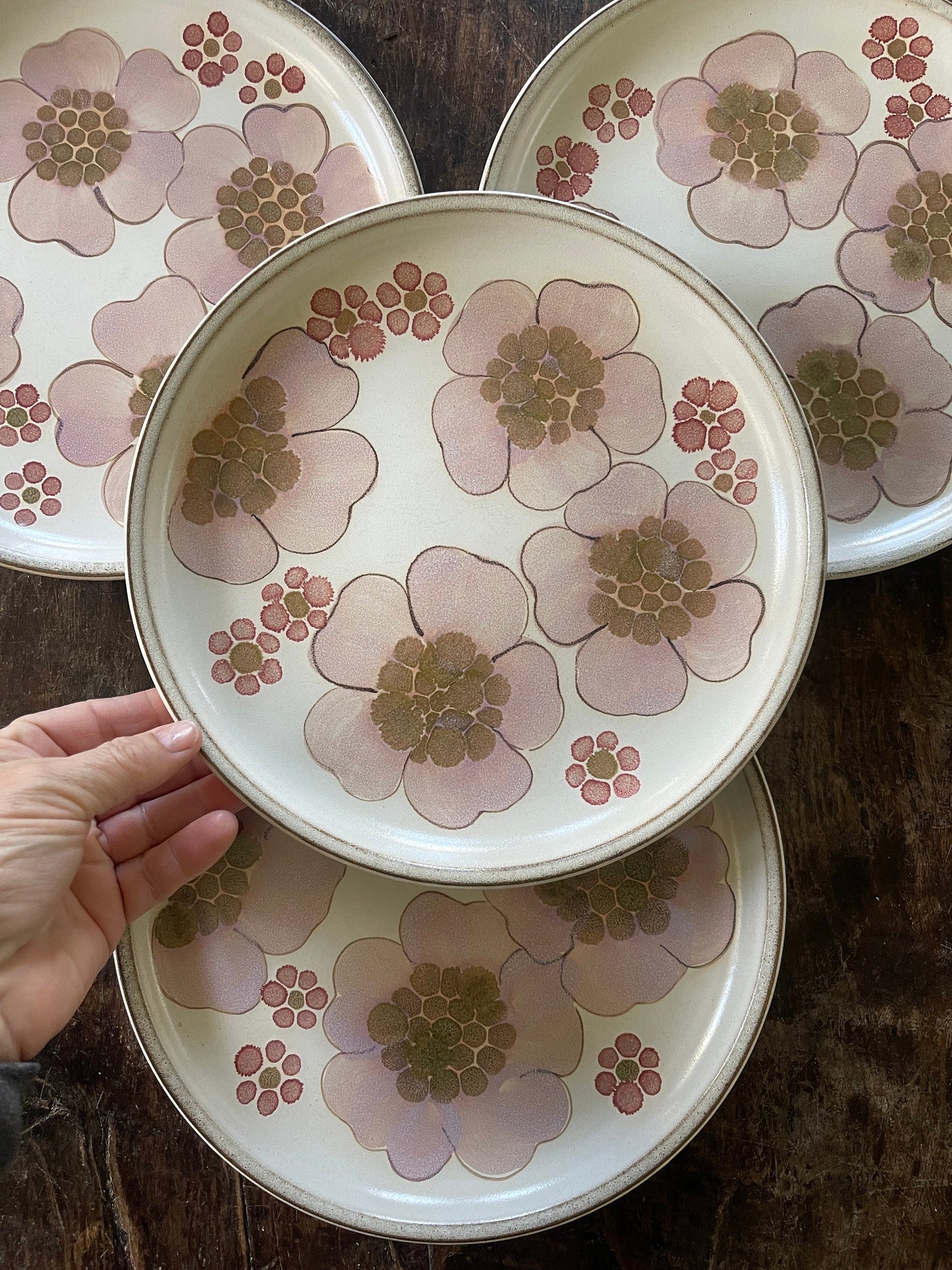 Set of Four (4) English Lavender Stoneware 10 1/8” Plates by Denby