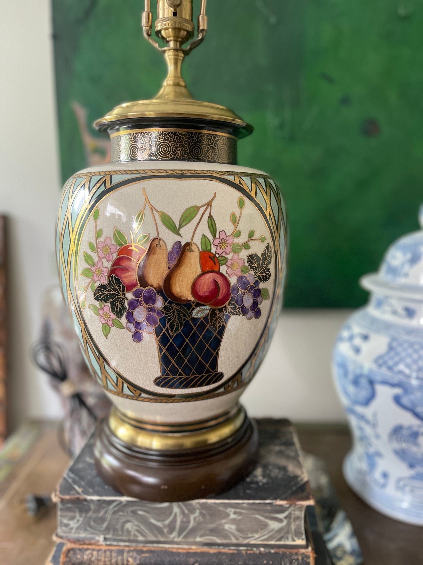 Late 20th Century Wildwood Fruit Lamp