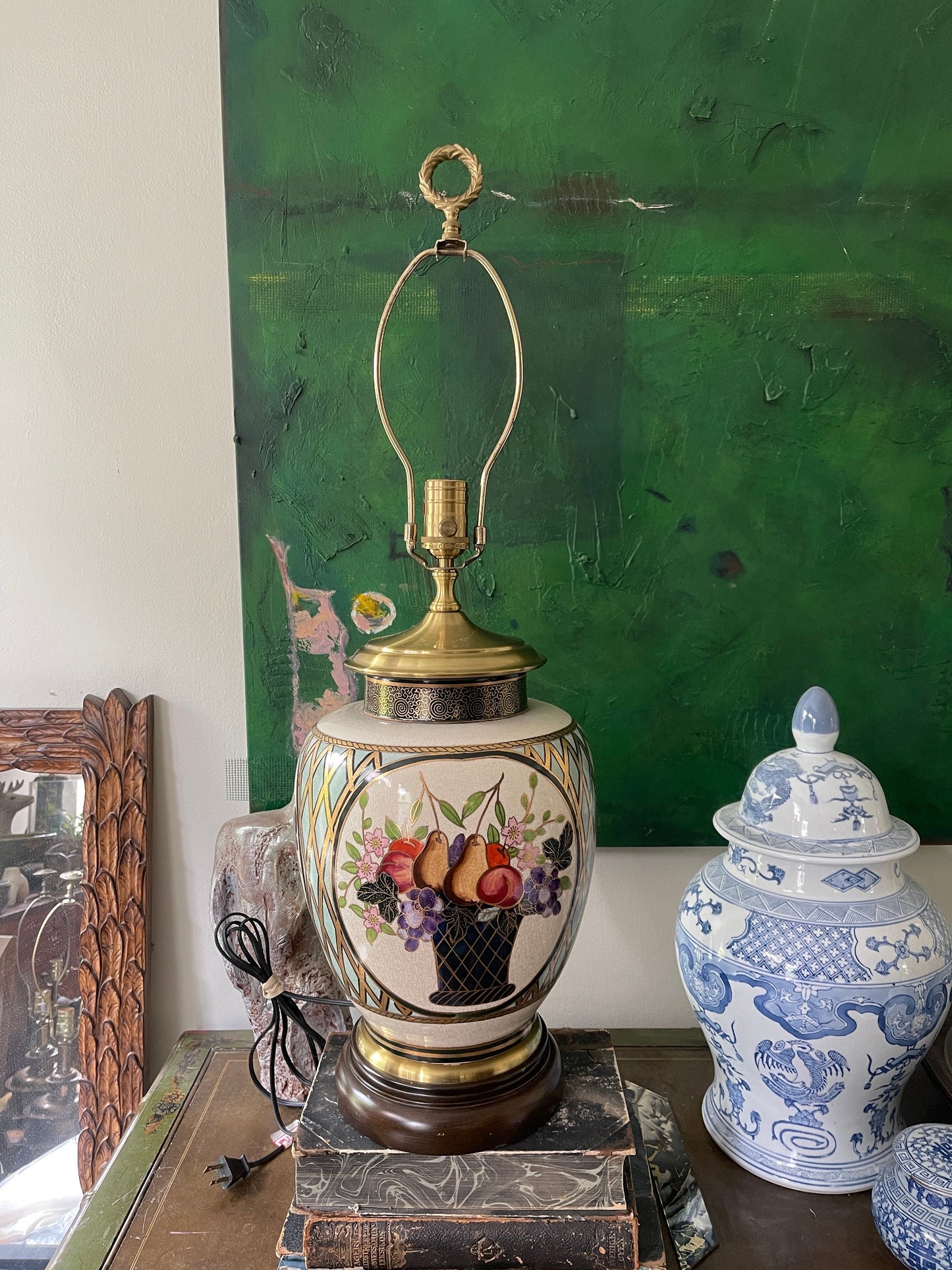 Late 20th Century Wildwood Fruit Lamp