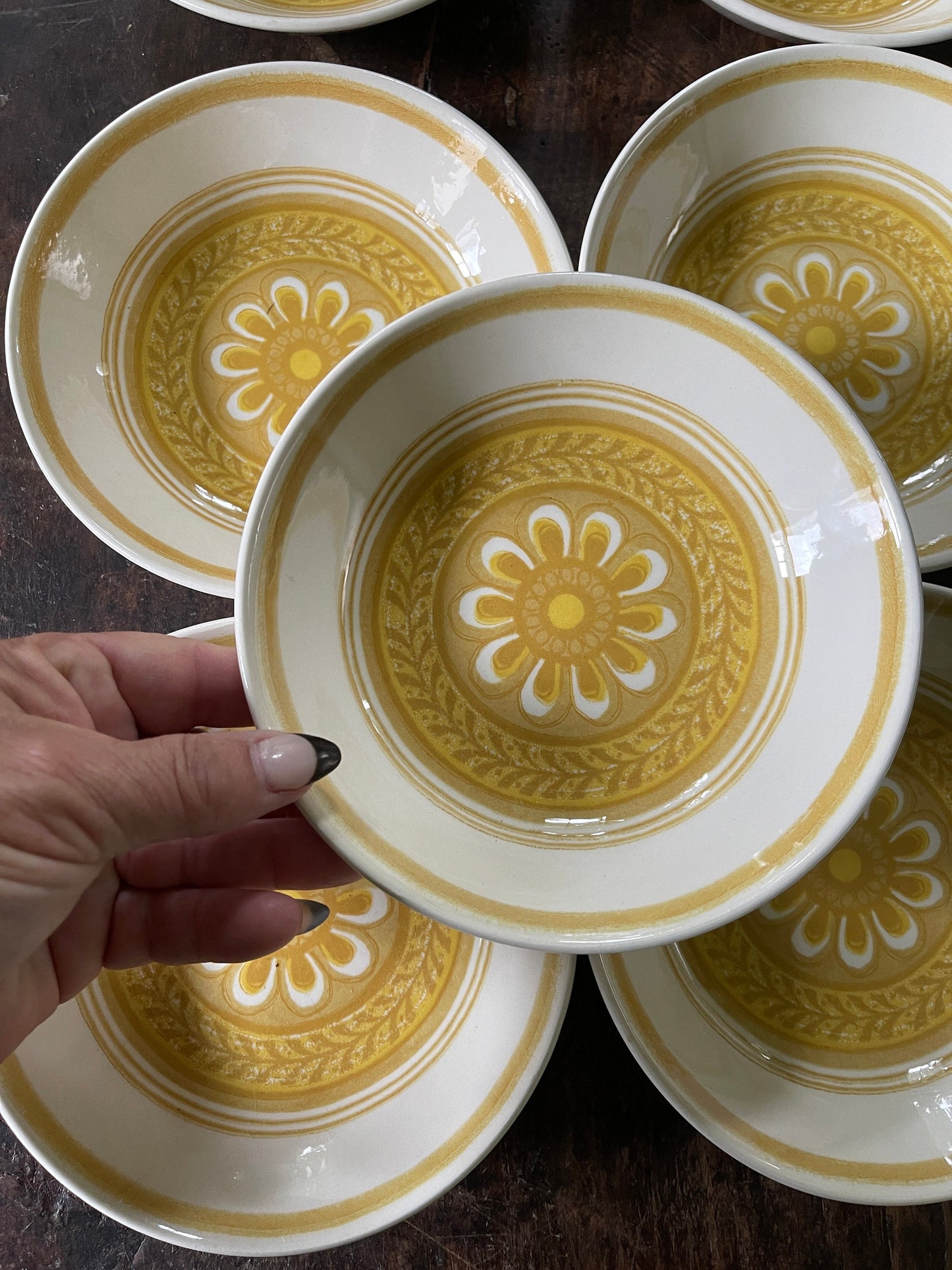 Set of Seven (7) 1970s Cavalier 6.25” Bowls in Casablanca