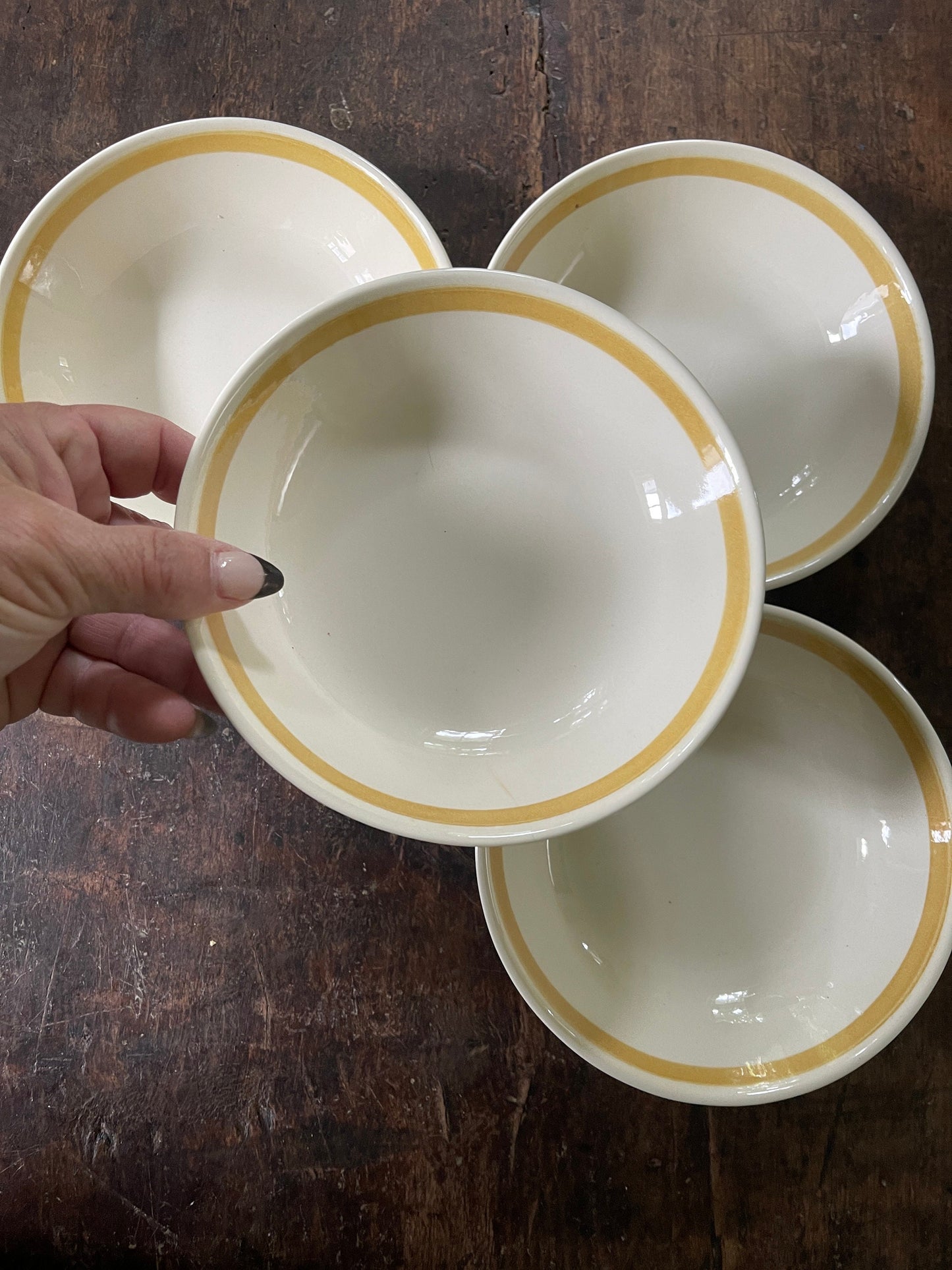 Set of Four (4) 1970s Cavalier 6.25” Bowls in Casablanca