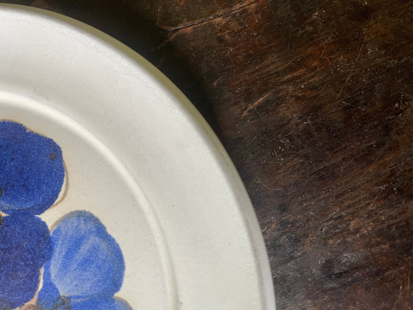 Set of Five (5) Vintage Denby Stoneware 8” Potpourri Blue Floral Hue Plates