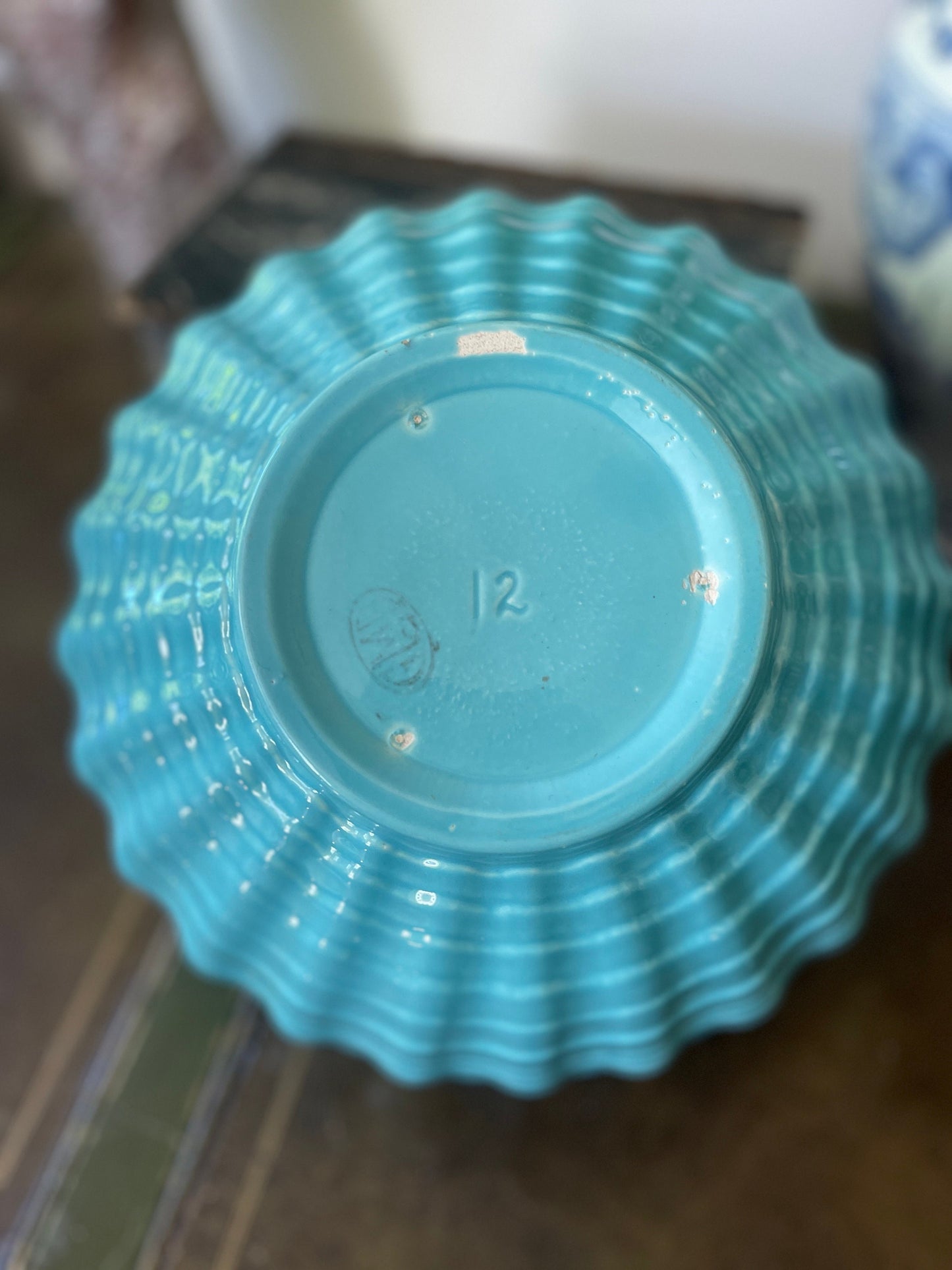 Vintage Gladding McBean 1930s Turquoise Pottery Mixing Bowl