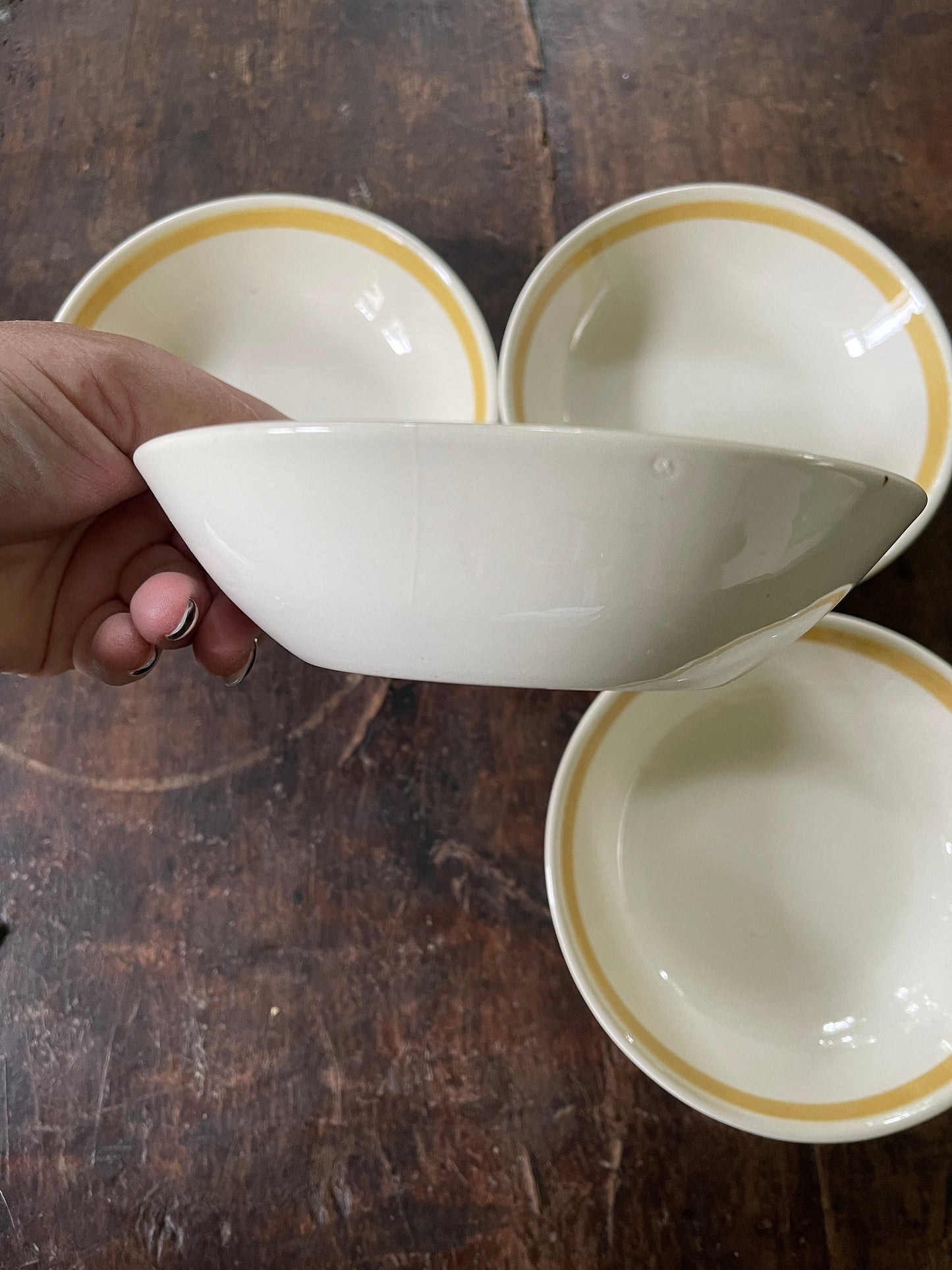 Set of Four (4) 1970s Cavalier 6.25” Bowls in Casablanca