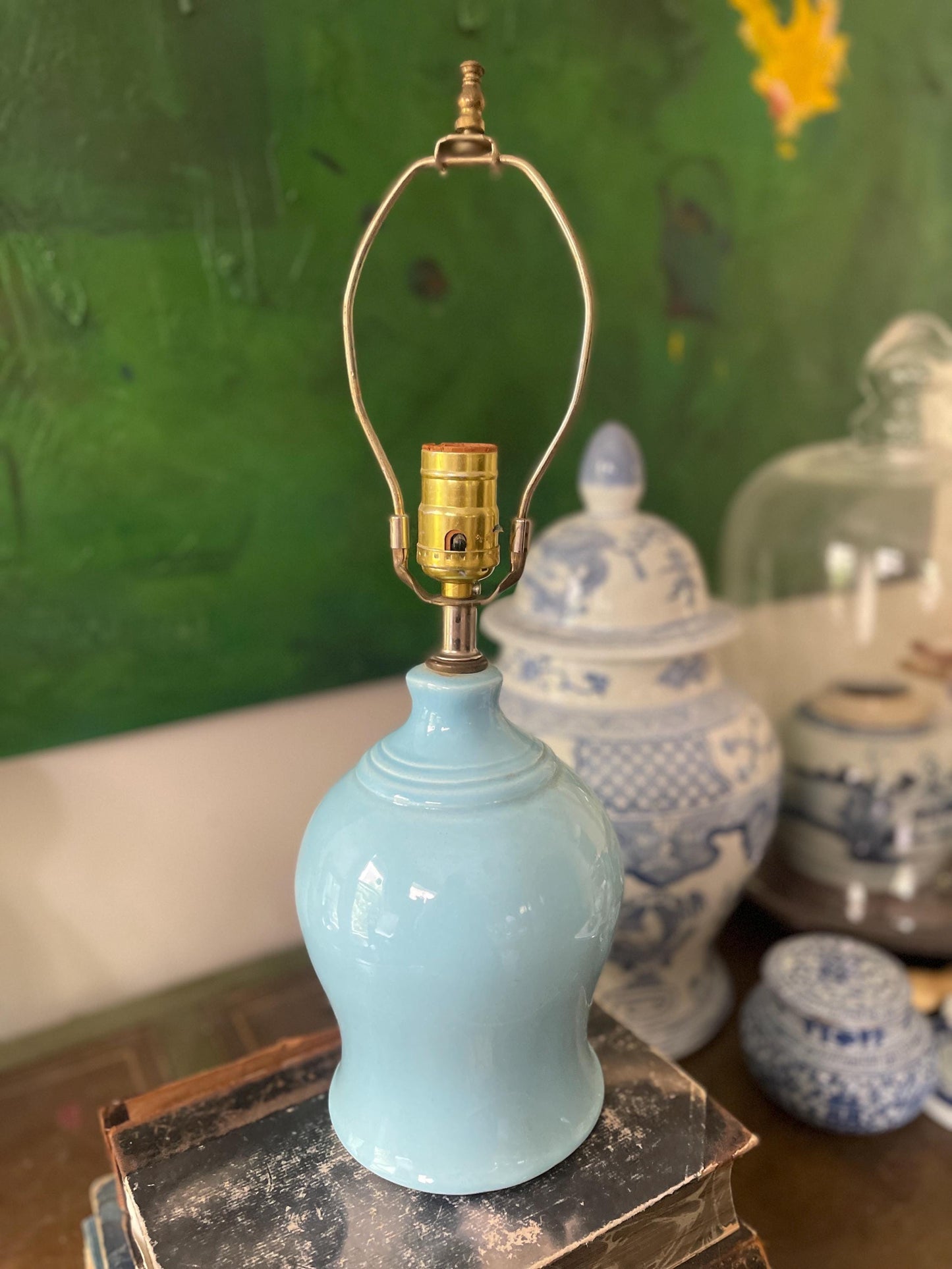 Vintage Sky Blue Small Lamp