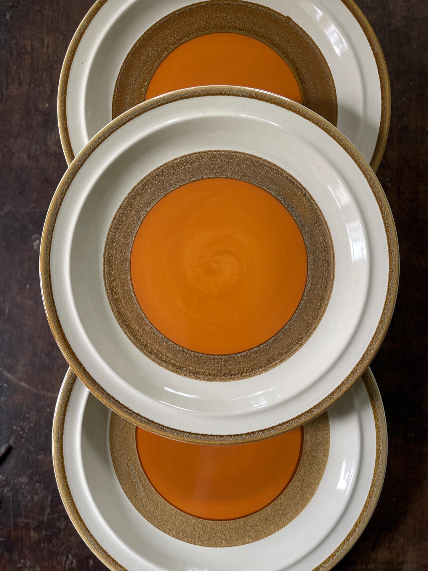 Set of Three (3) Vintage Andre Ponche Designer Collectiom of Desert Sun Boho Stoneware 10.75” Plates